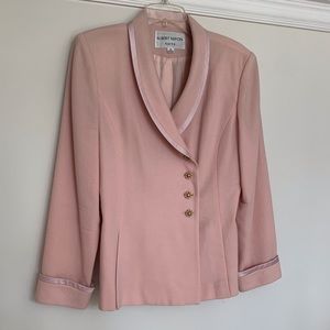 VTG Albert Nipon Light Pink Wool Blazer Sz 10
